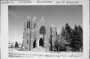 160 N BROWN ST, a Late Gothic Revival church, built in Rhinelander, Wisconsin in 1928.