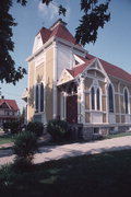 Temple Zion and School, a Building.