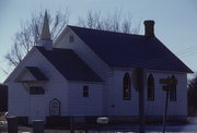 JUNCTION OF BADGER RD AND STATE HIGHWAY 54E, a Early Gothic Revival church, built in Lanark, Wisconsin in 1898.