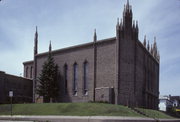 1100 ERIE ST, a Late Gothic Revival church, built in Racine, Wisconsin in 1924.