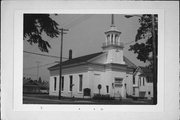 100 E JEFFERSON ST, a Greek Revival church, built in Burlington, Wisconsin in 1852.