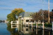 98 Fifth St, a Spanish/Mediterranean Styles boat house, built in Neenah, Wisconsin in 1932.