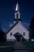 COUNTY HIGHWAY F, a Front Gabled church, built in Dresser, Wisconsin in 1889.