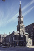 844 N BROADWAY (835 N MILWAUKEE ST), a Romanesque Revival house of worship, built in Milwaukee, Wisconsin in 1846.