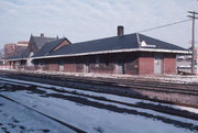 SW CNR OF MILWAUKEE AVE AND 11TH ST, a Romanesque Revival depot, built in South Milwaukee, Wisconsin in 1893.