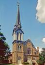 220 RANSOM ST, a Romanesque Revival house of worship, built in Ripon, Wisconsin in 1865.