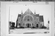 2133 W WISCONSIN AVE, a Romanesque Revival house of worship, built in Milwaukee, Wisconsin in 1888.