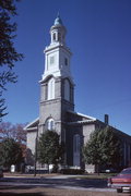 801 BUSHNELL ST, a Romanesque Revival house of worship, built in Beloit, Wisconsin in 1859.