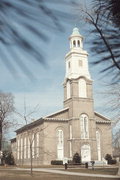 801 BUSHNELL ST, a Romanesque Revival church, built in Beloit, Wisconsin in 1859.