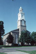 801 BUSHNELL ST, a Romanesque Revival church, built in Beloit, Wisconsin in 1859.