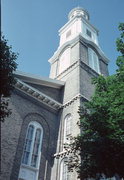 801 BUSHNELL ST, a Romanesque Revival church, built in Beloit, Wisconsin in 1859.