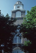 801 BUSHNELL ST, a Romanesque Revival church, built in Beloit, Wisconsin in 1859.