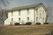 211 TOWN HALL RD, WEST SIDE, 2 MILES SOUTH OF AVALON RD, a Front Gabled social recreational/fraternal hall, built in La Prairie, Wisconsin in 1874.