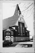 17 N JACKSON ST, a Queen Anne church, built in Janesville, Wisconsin in 1891.