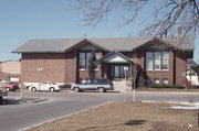 345 VINE ST, a Prairie School library, built in Reedsburg, Wisconsin in 1911.