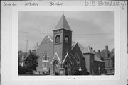 615 BROADWAY, a Romanesque Revival house of worship, built in Baraboo, Wisconsin in 1898.