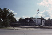 TOWN SQ, a Queen Anne depot, built in Elkhart Lake, Wisconsin in 1897.