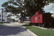 TOWN SQ, a Queen Anne depot, built in Elkhart Lake, Wisconsin in 1897.