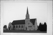 527 GIDDINGS AVE, a Late Gothic Revival church, built in Sheboygan Falls, Wisconsin in 1950.
