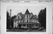 200 W STATE ST, a Queen Anne house, built in Westby, Wisconsin in 1892.
