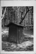JUTZI RD, a Rustic Style privy, built in Plum Lake, Wisconsin in 1924.