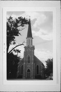 W SIDE OF BEULAH ST OPP ELM, a Late Gothic Revival house of worship, built in East Troy, Wisconsin in 1872.