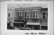 178-180 W MAIN ST, a Queen Anne large retail building, built in Whitewater, Wisconsin in 1890.