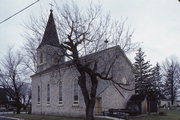 N12806 FOND DU LAC AVE, a Early Gothic Revival church, built in Germantown, Wisconsin in 1862.