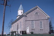 2750 DAVID STAR RD, a Romanesque Revival house of worship, built in Jackson, Wisconsin in 1855.