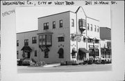 243 N Main St (AKA 543 Mill St), a Spanish/Mediterranean Styles tavern/bar, built in West Bend, Wisconsin in 1937.