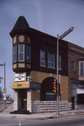 N88 W16723-16725 APPLETON AVE, a Romanesque Revival bank/financial institution, built in Menomonee Falls, Wisconsin in 1901.