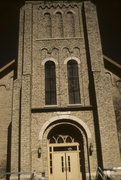 N 74 W 13604 APPLETON AVE, a Romanesque Revival house of worship, built in Menomonee Falls, Wisconsin in 1867.
