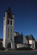 121 WISCONSIN AVE, a Romanesque Revival church, built in Waukesha, Wisconsin in 1895.