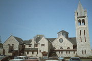 121 WISCONSIN AVE, a Romanesque Revival church, built in Waukesha, Wisconsin in 1895.