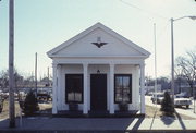 202 E UNION ST, a Greek Revival small office building, built in Waupaca, Wisconsin in 1853.