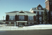 204 S MAPLE, a Neoclassical/Beaux Arts library, built in Marshfield, Wisconsin in 1900.