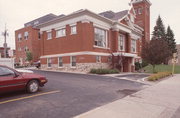 204 S MAPLE, a Neoclassical/Beaux Arts library, built in Marshfield, Wisconsin in 1900.