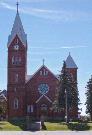 401 S WASHINGTON ST, a Late Gothic Revival church, built in Arcadia, Wisconsin in 1902.