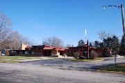 312 S 3RD ST, a Usonian house of worship, built in Evansville, Wisconsin in 1958.