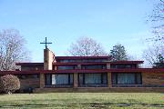 312 S 3RD ST, a Usonian house of worship, built in Evansville, Wisconsin in 1958.