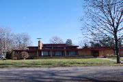 312 S 3RD ST, a Usonian house of worship, built in Evansville, Wisconsin in 1958.