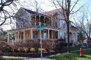 409 S 1ST ST, a Queen Anne house, built in Evansville, Wisconsin in 1885.