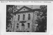 415 WASHINGTON, a Romanesque Revival courthouse, built in Bayfield, Wisconsin in 1883.