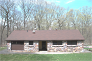 S5975 Park Road: DEVIL'S LAKE STATE PARK, a Rustic Style bath house, built in Baraboo, Wisconsin in 1939.