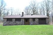 S5975 Park Road: DEVIL'S LAKE STATE PARK, a Rustic Style bath house, built in Baraboo, Wisconsin in 1939.