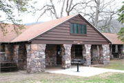 DEVIL'S LAKE STATE PARK, a Rustic Style bath house, built in Baraboo, Wisconsin in 1938.