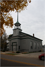100 E JEFFERSON ST, a Greek Revival church, built in Burlington, Wisconsin in 1852.