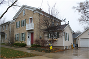 208-210 W JEFFERSON ST, a Greek Revival house, built in Burlington, Wisconsin in 1851.