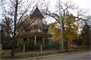 201 S KANE ST, a Queen Anne house, built in Burlington, Wisconsin in 1882.