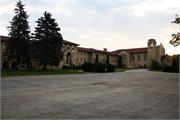 2457 BROWNS LAKE DR, a Romanesque Revival religious residence, built in Burlington, Wisconsin in 1930.